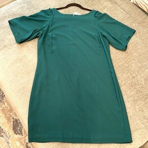NWT Ann Taylor A-line dress Sz 14P - Hunter Green